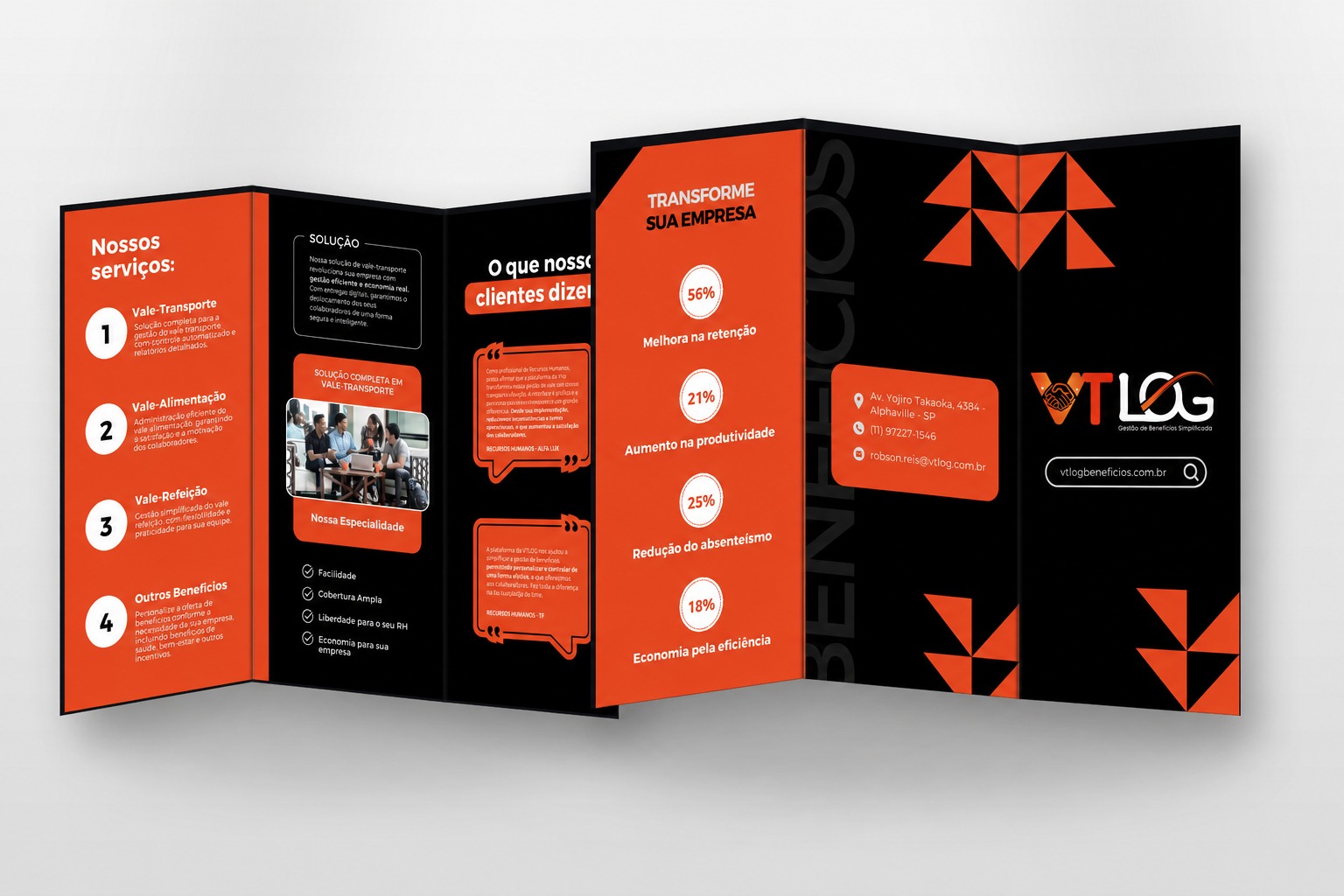 VTLOG — folder institucional impresso