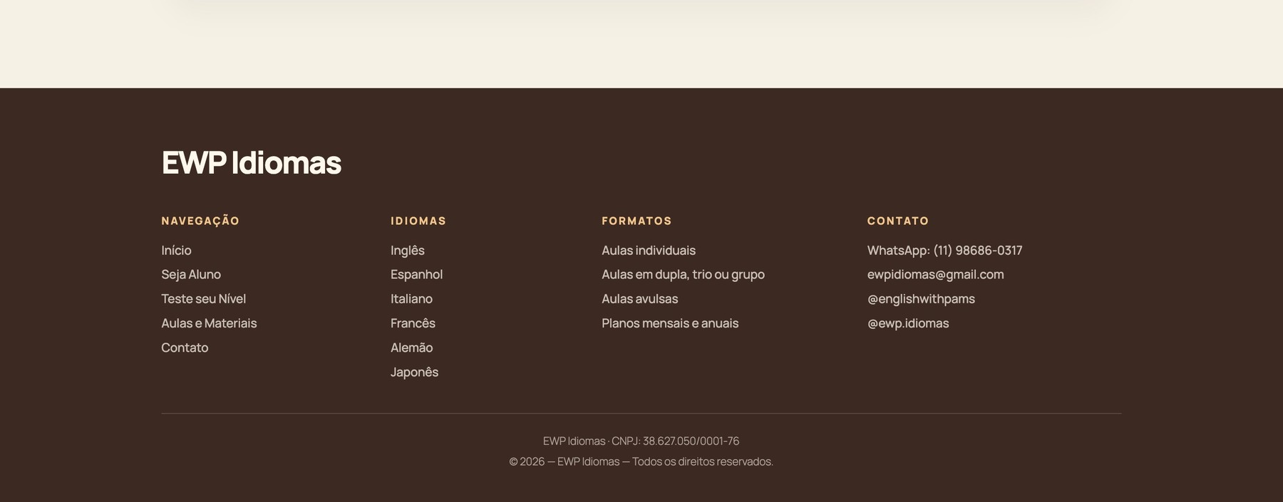 Ewp Idiomas — materiais, parte 4