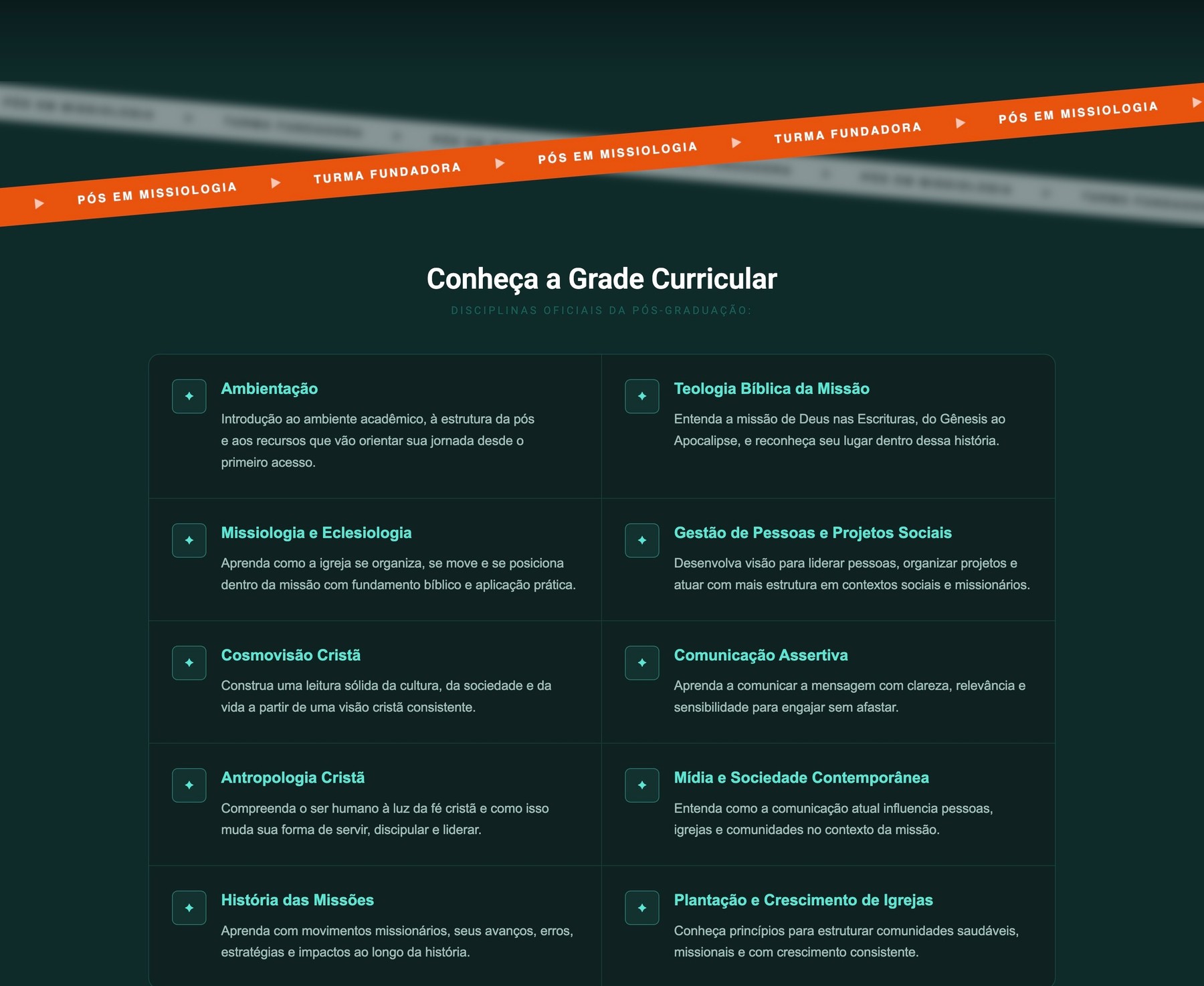 Missiologia — página de captura, parte 2